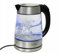 Huslog Wasserkocher Glas 1,7 Liter, 2200 Watt, LED-Beleuchtung, 100% BPA Frei, Verdicktes Glas Wasserkocher mit Kalkfilter, 360° Edelstahl Sockel, Trockenaufschutz, Silber
