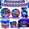 214pcs Video Game Party Supplies Game on Birthday Party Plates Napkins Tablecloth Banner Balloons Neon Video Gaming Dinner Party Supplies for Boys Girls Gamer Serve 24 Guests