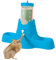 Valicaer Hamster Trinkflasche,80ml Hamster Wasserflasche Wasserspender mit Ständer Spender+2 Futternapf+Bodenhöhle Automatischen Wassertrinken für Kleintiere Meerschweinchen Zwerghamster (Blau, L)
