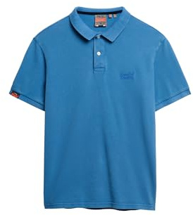Superdry Vint Destroy Polo Shirt Men Blue