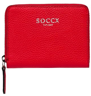 SOCCX Damen Kleine Geldbörse mit Logo Print Clear Red None