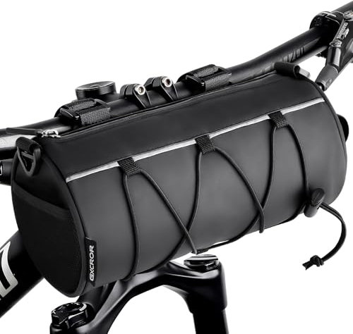 GXCROR Fahrrad Lenkertasche Vordertasche-Rahmentasche Fahrrad mit Schultergurt- Bikepacking Oberrohrtasche [2,4 Liter] 100% Wasserdicht-Fahrradzubehör für Mountainbike und Rennrad