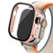 NVVVNX Boîtier en verre pour Apple Watch Ultra 2, 49mm, smar twatch PC, protecteur d'écran pare-chocs, couverture trempée, accessoires de bande série iwatch(Rose gold 27,Ultra 49mm)