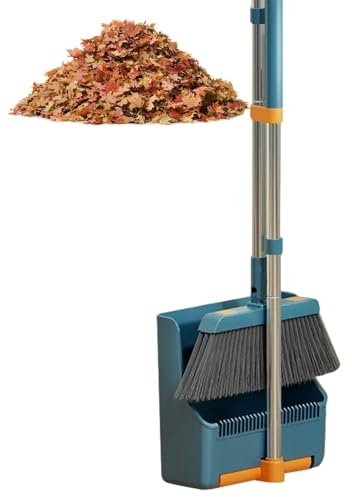 Ensemble balai et pelle à poussière | Combinaison de balayette et de pelle à poussière légère et rotative à 180 ° - Combinaison de balai légère pour chambre à coucher, jardin, cuisine, garage, salle à