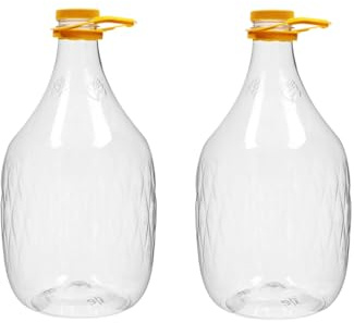 MIKONI 5L Weinflasche Weinballon aus Kunstoff GÄRBALLON Flasche Ballonflasche Gallone Wasserflasche Likörflaschen Saftflasche D11 (2)
