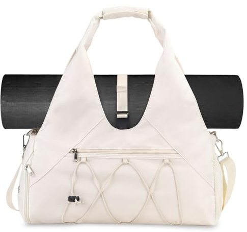 SIVENKE Sporttasche für Damen Yogatasche mit Schuhfach & Nassfach Reisetasche Tragetasche für Yogamatten Freizeit Handtasche Schwimmtasche Gym Tasche für Damen und Herren