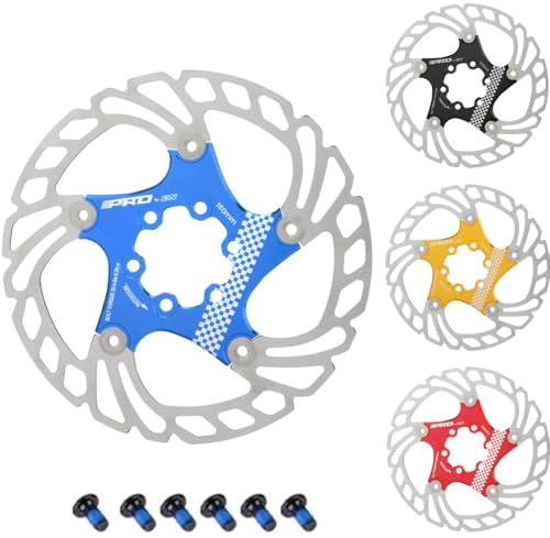CYSKY Fahrrad Bremsscheibe mit 6 Schrauben 140mm/160mm/180mm/203mm CNC-gefräste Edelstahl Schwimmend Gelagerten Bremsscheiben für ebike, Rennrad, MTB, BMX, Fatbike, Gravel bike (Blau, 160mm)