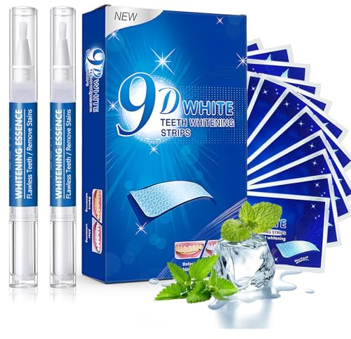 Teeth Whitening Pen und Zahnaufhellung Whitening Strips Set, Zahnaufhellung Stift, Zahnaufhellungsstreifen, Schnelles bleaching zähne, Effektiv Entfernen zähne Flecken, Zahn Bleaching Set (Blau)