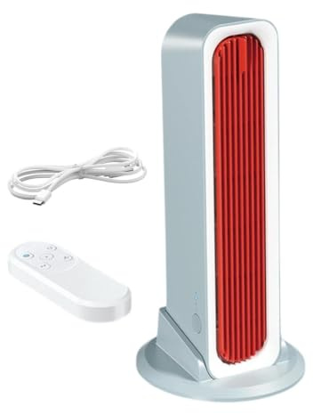 Desk Tower Fan | 3-Speed Portable Rechargeable | Summer Desktop Personal Cooling Fan | for Bedroom Desktop Nightstand Bedside Living Room Summer Hot Weather