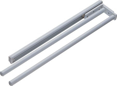 Pull Out Kitchen Towel Holder Rail 2-ARM 460mm Chrome