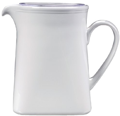 Churchill Super Vitrified CF770 Counter-Serve Square Jug, White (Pack of 2) | Super vitrified body resists thermal shock and chipping, ensuring long-lasting use in busy commercial catering environments.