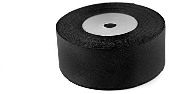 Creativery 32m Satinband 38mm (141 schwarz) // Schleifenband einseitiges Hochzeit Taufe Deko Band Dekoband Geschenkband 40mm 4cm