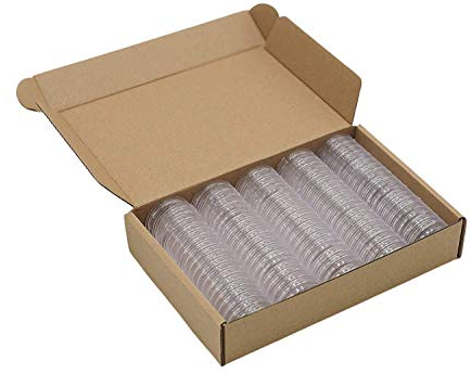 SCHULZ 100 Stück 26mm Innendurchmesser 2 Euro-Münzkapseln rund mit Papierschachtel für Schutz & Münzsammelzubehör