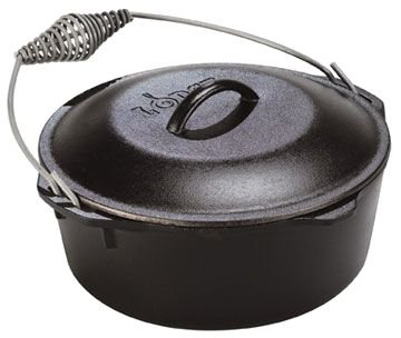 Lodge L12do3 33,7 cm rond en fonte four hollandais W/9 Qt. Contenance et poignée spirale – en fonte