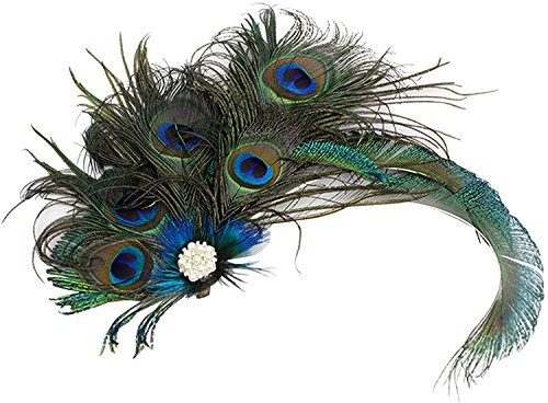 Pince à cheveux en forme de plume de paon rétro pour mariage, carnaval, fête, taille unique