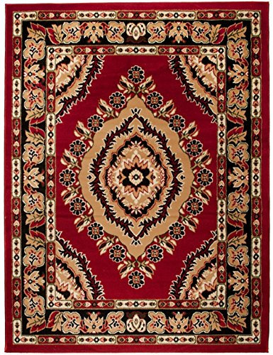 Carpeto Rugs Tappeto Salotto Orientale Pelo Corto - Tappeti Salotto Grandi Dimensioni - Tappeti Camera da Letto - Tappeti Soggiorno - Rosso - 100 x 200 cm
