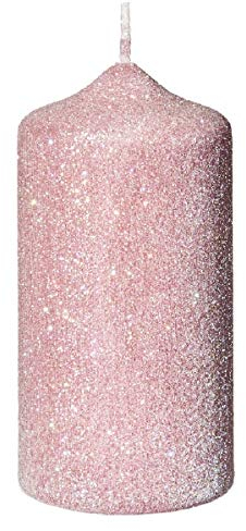 Glamour Glitter Stumpenkerzen Rosa, 150 x 70 mm, 4er Set