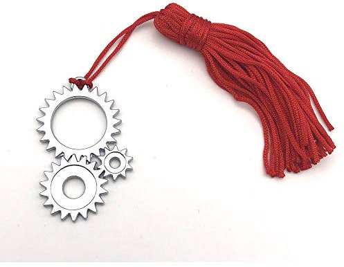 10X Ciondolo LAUREA ingegneria INGRANAGGIO con nappina rossa BOMBONIERA