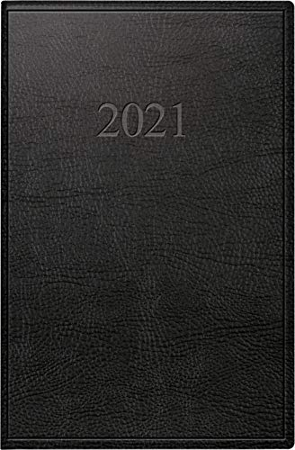 rido/idé 7011054901 Taschenkalender partner/Industrie I, 2 Seiten = 1 Woche, 72 x 112 mm, Kunstleder-Einband Prestige schwarz, Kalendarium 2021