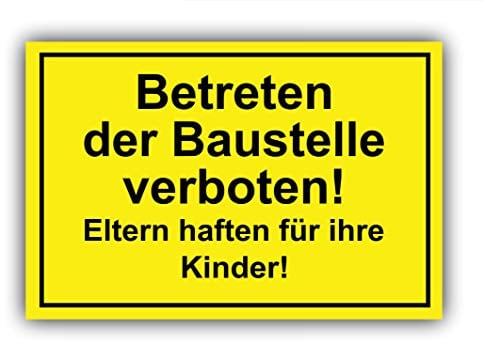 Privatgrundstück - Unbefugten Betreten/Befahren verboten Kunststoff Schild, Hinweisschild Grundstück, Verbotsschild - Betreten verboten, Warnhinweis widerrechtlich befahren Gelb Leuchtend (L)