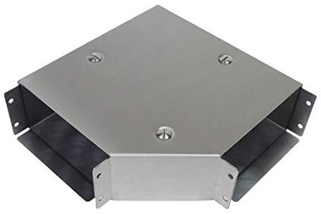 Barad cable duct corner piece made of stainless steel, 90° angle and lid at the top + twist lock lock, cable ducts