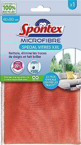 Spontex - Microfibra especial para cristales XXL – Limpia y elimina las huellas dactilares – Hace brillar – 1unidad