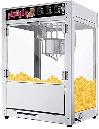 MNSRRN Commercial Popcorn Machine, Intelligent Thermal Insulation Large Capacity Non-Stick Pot Stainless Steel Liner Stall Corn Puffing Machine