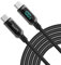 SooPii USB C auf USB C Kabel, 2M Nylongeflecht Type-C Kabel,100W PD Schnellladekabel mit LED Display für lPhone 16/15 Pro/15 Plus,lPad Air,MacBook Pro,Galaxy S23/S22 (Schwarz)