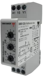 RASMACOR Modularer Multifunktions-Timer | Carlos Gavazzi DMB51CM24 | 7 Funktionen und 7 Zeitbereiche | Multifunktionsrelais mit Stromversorgung von 24 V DC und 24 V AC bei 240 V AC, Zeitbereich 0,1 s