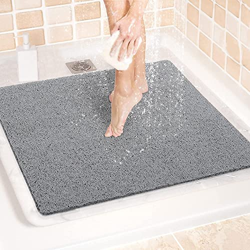 ROIMOE Duschmatte rutschfest Quadratisch, PVC-Luffa Duschmatte Komfort Sicherheits Duschmatten Massage Anti-Rutschmatte für Nassbereiche Schnell Trocknend Leichte Reinigung (53 x 53 cm)