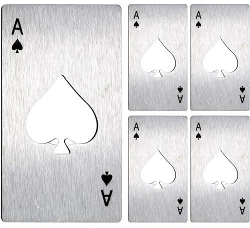 Abrebotellas de casino de acero inoxidable, abrebotellas de acero inoxidable, abrebotellas de tarjetas de póquer, abrebotellas de tamaño de tarjeta de crédito, abridor de tapas de botellas de cerveza