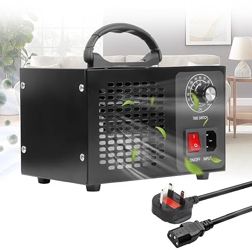 Ozone Generator Air Purifier 20,000mg/h, Ozone Machine with timer Function, Smoke Smell Remover Odor Eliminator for Home and Car (Black 20g)