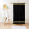ZGDPBYF Duschvorhang Gold griechischer Schlüssel Geometrisch Schwarz Gold Wasserdicht Duschvorhang Stoff Badezimmer Dekor mit Haken 200 B x 180 H cm