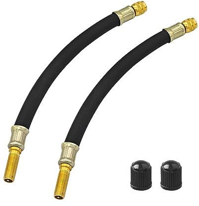 JNNJ 2Pcs Gummi Ventil Verlängerung Reifen, Reifenventil Verlängerung Adapter, Standardventilen Erweiterung für Autoventil LKW Motorrad Anhänger Fahrrad(120mm)