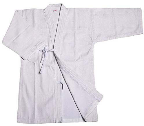 Rubruan Kampfsport Kendo Kenjutsu Oberbekleidung - Traditionelle Japanische Uniform Schwertkampf Kostüm Karate Ninja Aikido Training Keikogi Jacke für Männer Frauen (XL, Weiß)