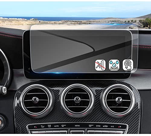 Coleya Protectores de Pantalla para Navegación Compatible con Mercedes Benz C-Class W205 2018-2021/ GLC X253 2019-2022, 9H Anti-raspado Película Protectora de Vidrio Templado (10,25 Pulgadas)