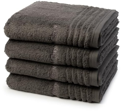 Vossen - Vienna Style Supersoft - 4 X Handtuch - Im Set - Baumwolle - extrem flauschig (50 X 100cm Slate Grey)