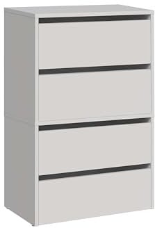 CDF Schuhschrank Modo X2 | Farbe: Weiß | Ideal für Vorzimmer, Flur, Büro | Schuhaufbewahrung | Schuhregale | modern | offene Einlegenböden