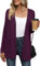 Yommay Cardigan da donna elegante casual leggero donna autunno manica lunga maglione con tasche, Lilla, M