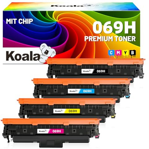 Koala 069H 069 (MIT CHIP) Kompatibel für Canon 069 069H Toner Cartridge imageCLASS MF752Cdw LBP673Cdw MF753Cdw LBP674Cx LBP674Cdw MF751Cdw MF754Cdw MF755Cdw MF756Cx Schwarz Cyan Magenta Gelb, 4er-Pack