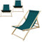 ECD Germany 3er Set Liegestuhl klappbar Dunkelgrün, Holz, verstellbare Rückenlehne, 3 Positionen, bis 120kg, Sonnenliege Gartenliege Strandliege Strandstuhl Holzklappstuhl, für Garten, Balkon & Strand