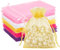 G2PLUS Multicolor Organzasäckchen, 10x12cm Geschenk Organzabeutel, 50 Stück Organza-Beutelchen mit Kordelzug Sie als Hochzeit Bonbonsbeutel, Schmuckbeutel, Geschenkbeutel