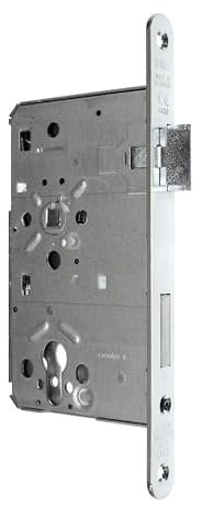 BKS FH Türschloss/Stahltürschloss DIN 18250 DO 9.0, Dornmaß 55mm, Entfernung: 72mm, Stulp: 20x235mm abgerundet, DIN Rechts, incl. SN-TEC Montageset (Dornmass: 55mm, DIN RECHTS)
