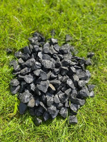 NovaMinerals Graphitschwarz Nero Ebano 22-30mm - 20kg | Hochwertiger Italienischer Zierkies für Garten & Landschaftsgestaltung | Edler Splitt für Akzentuierung von Brunnen, Blumentöpfen & Bänken