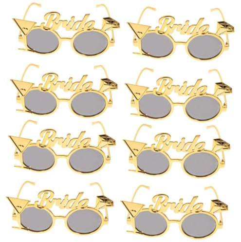 SOIMISS 8stücke Braut Sonnenbrille Lustige Brillen Für Junggesellinnenabschied Hochzeitsfeier Fotorequisiten Für Unvergessliche Erinnerungen Goldene Herzform