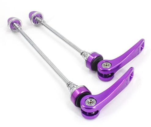 rningo 1 Pair Bike Skewers Ultralight Quick Release Skewers Front Rear Set 115/151 mm Fit for MTB/Road Bike (Purple)