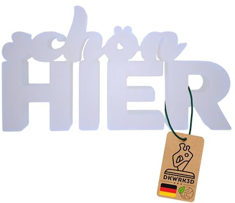 DKWRK3D Schön Hier Schriftzug Aufsteller - Schön Hier Schild Deko - Wohnzimmer Deko - Deko für zu Hause (Weiß, M)