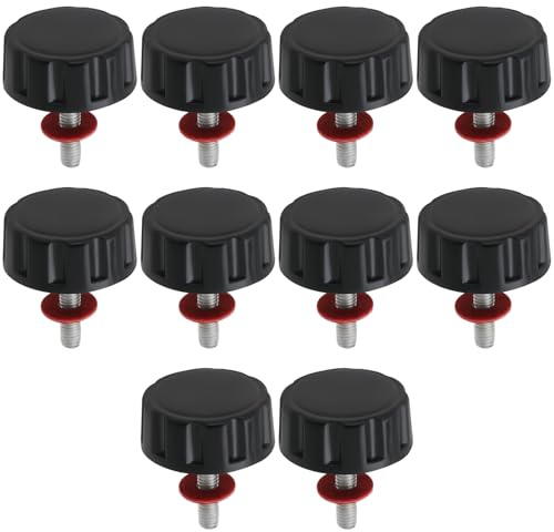 The Lord of the Tools 10pcs Tapas de Tornillo para Manija de Carrete de Manija Tuerca de Manija de Carrete de Pesca Negra Tornillo de Perilla de Carrete Giratorio de Pesca Tapas de Tornillo