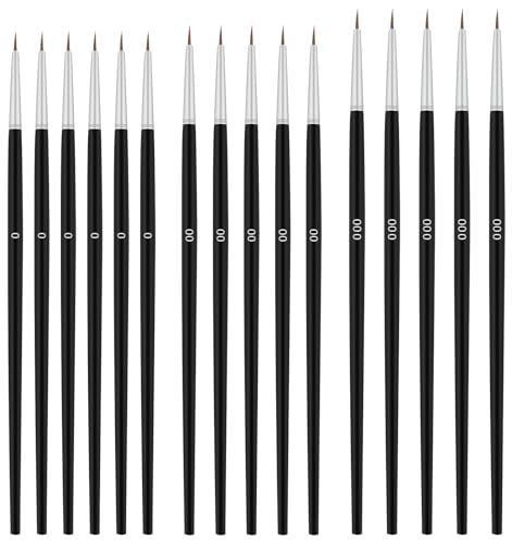 Prasacco Lot de 30 pinceaux fins - 3 tailles - Pour modélisme - Avec pointe fine - Petits pinceaux d'artiste - Pour bricolage, aquarelle, peinture du visage