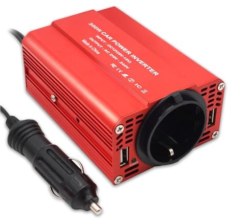 Onduleur Transformateur 300W/500W/1500W Onduleur DC12V vers 220V AC Convertisseur De Tension avec Double USB 3,1A Adaptateur De Voiture Onduleur Automatique Prise UE Convertisseur Tension(12V 220V EU